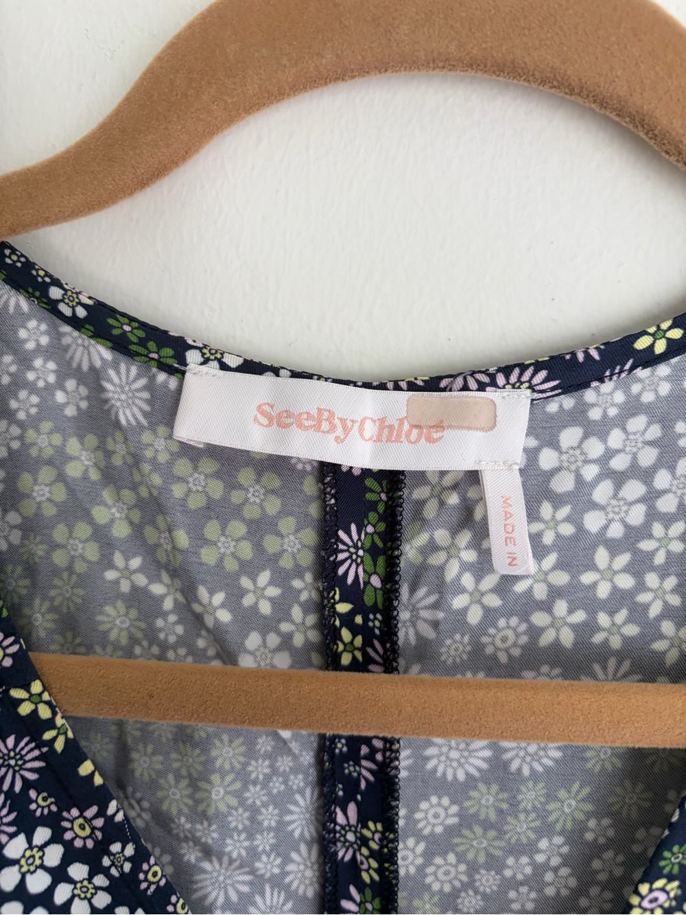 SEE BY CHLOE Floral Puff Sleeve Shift Dress Sz‎ 38 US 6 Size Small - Picture 3 of 6